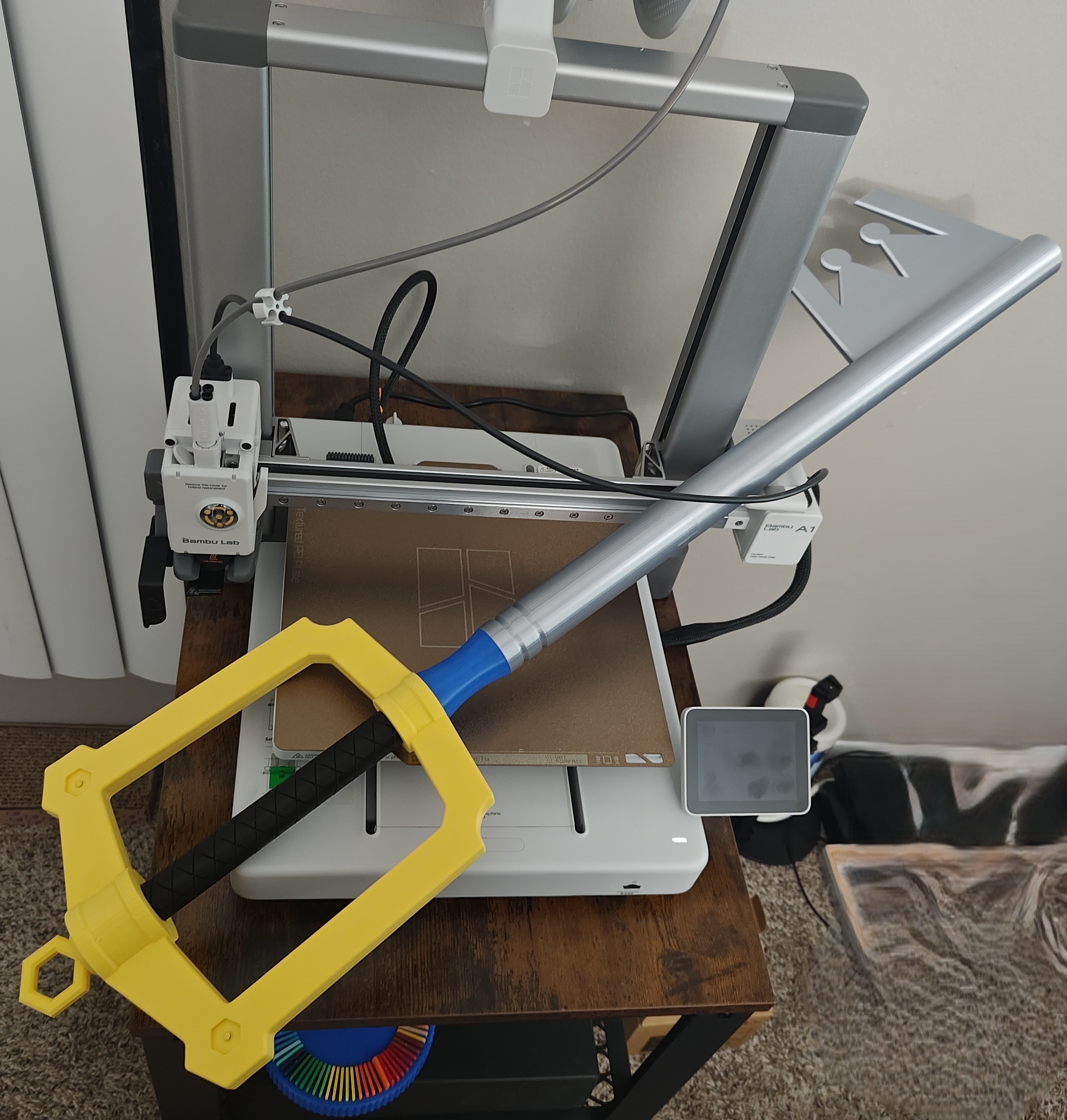 My 3D printer with a Keyblade I printed
